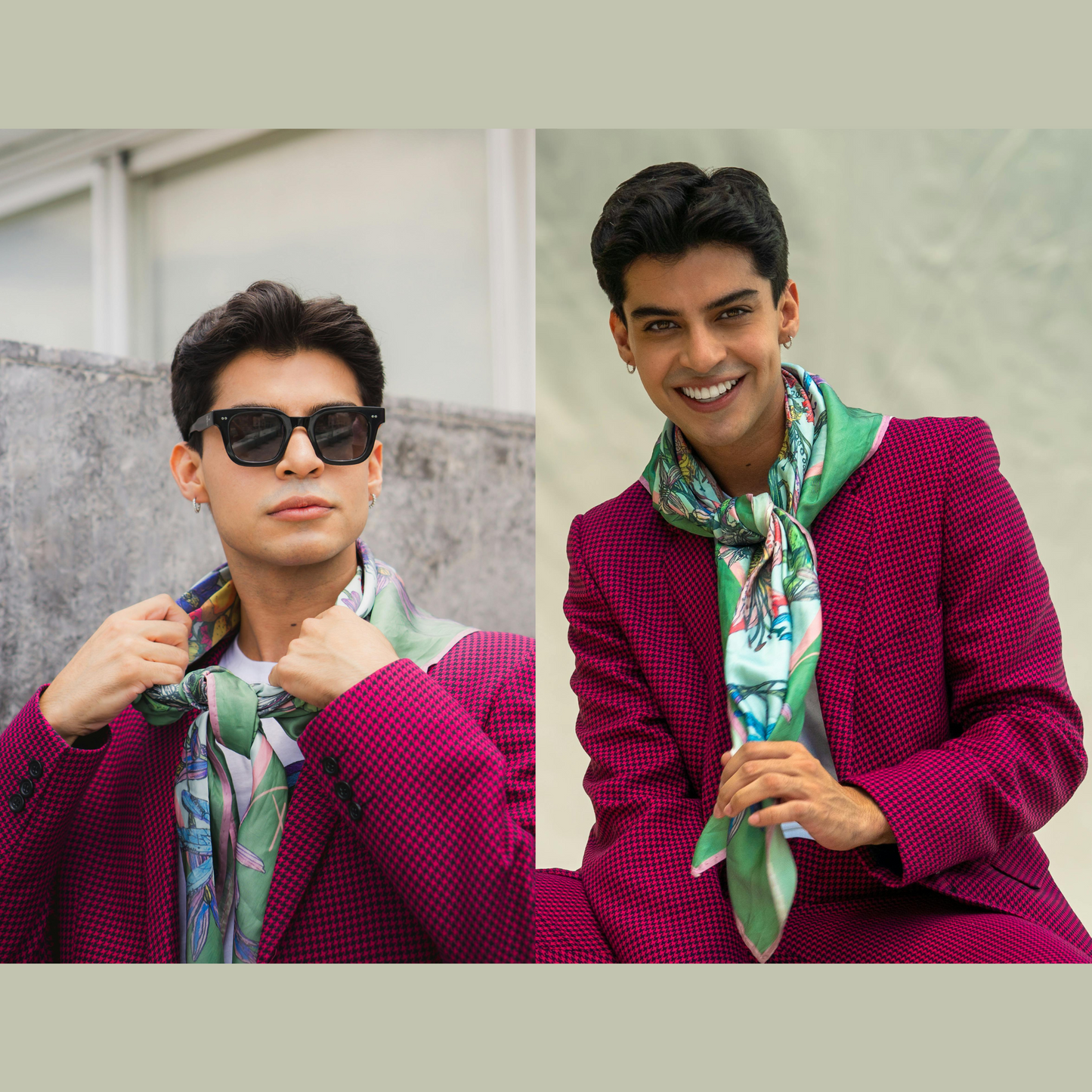 Simone Silk Scarf & Pocket Square Combination Set