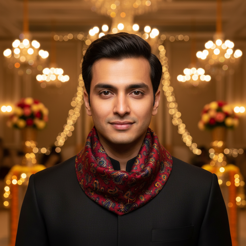 Gulnaaz Men's 2026 Collection Pure Silk Scarf