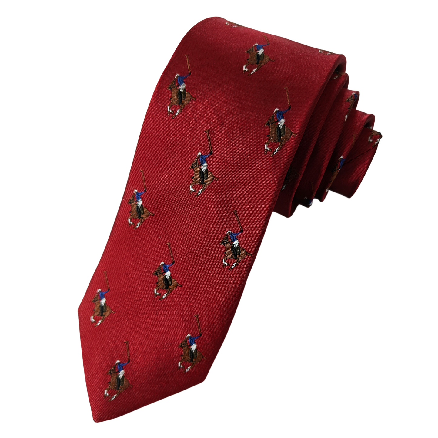 Woven Silk Premium Polo Player Motif Tie