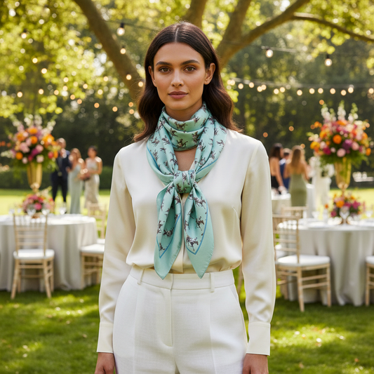 Polo Print Ladies Pure Silk Scarf