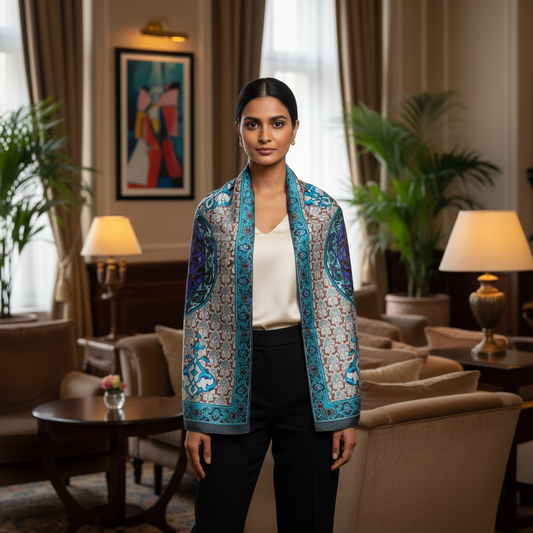 Gul Printed Silk Stole