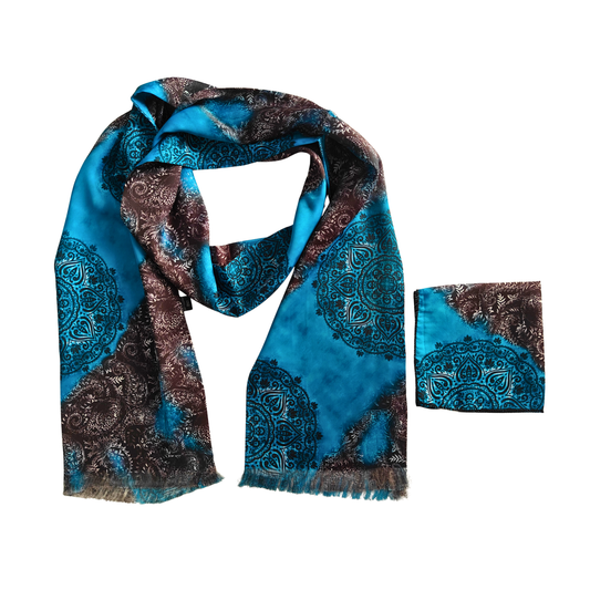 Admiral's Paisley Scarf & Pocket Square Matching Set