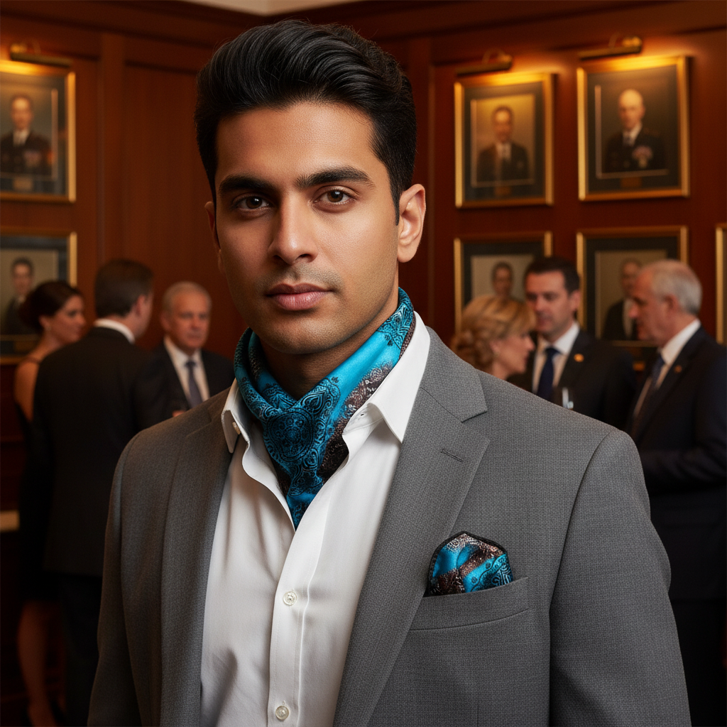 Admiral's Paisley Scarf & Pocket Square Matching Set