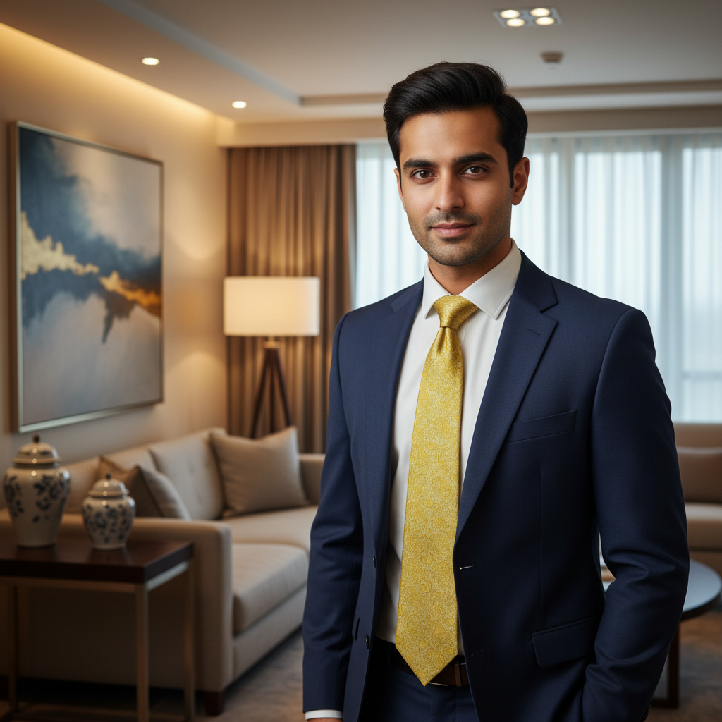 Amber Regent Microfibre Tie