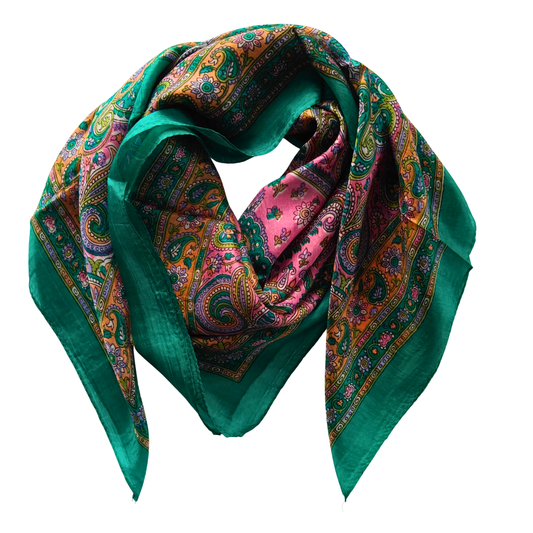 Azure Whisper Silk Square Scarf