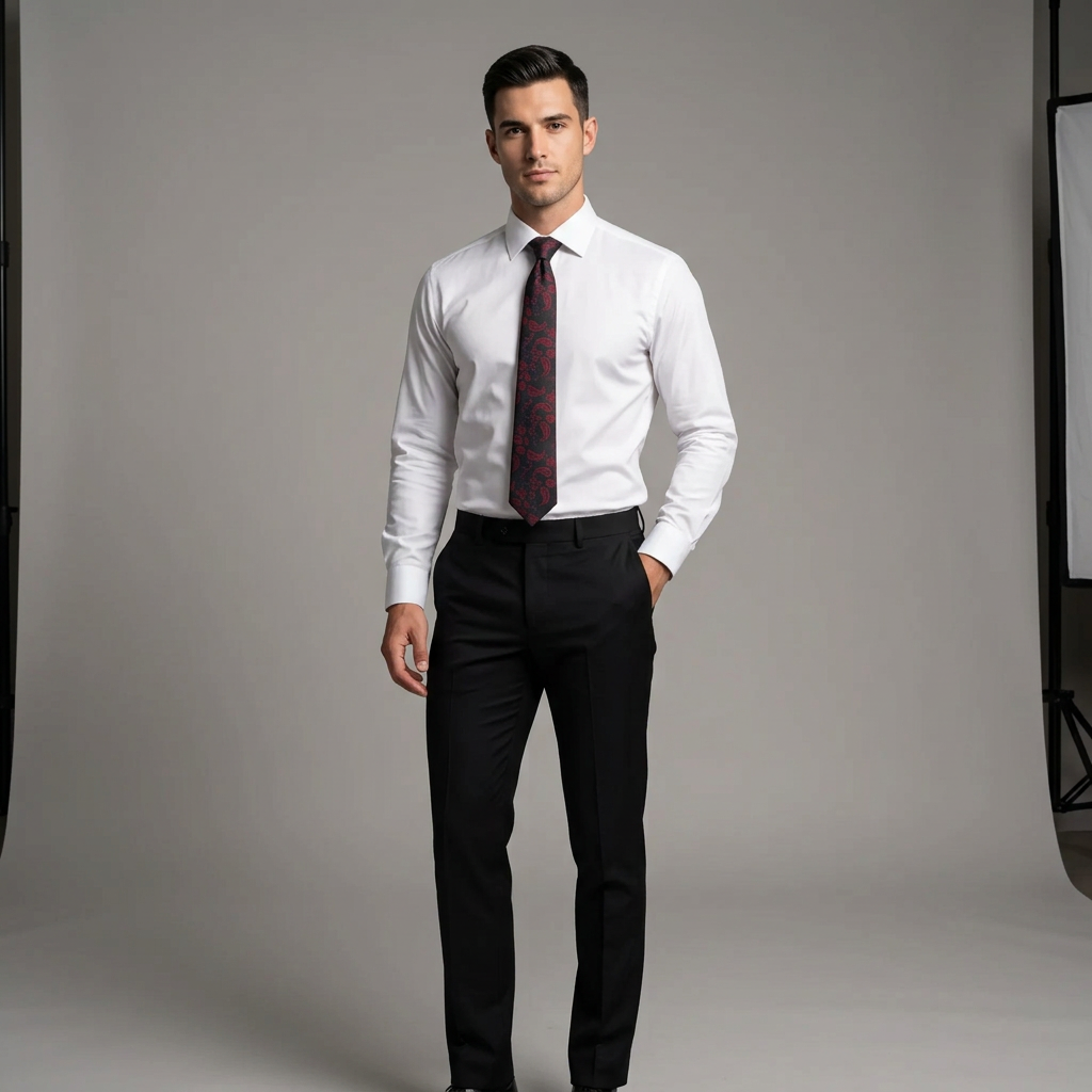 Black Base Paisley Microfibre Tie