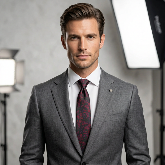 Black Base Paisley Microfibre Tie