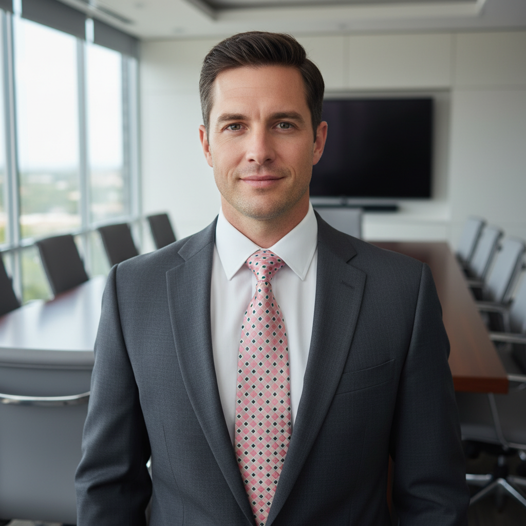 Patterned tie in a black box on a white background