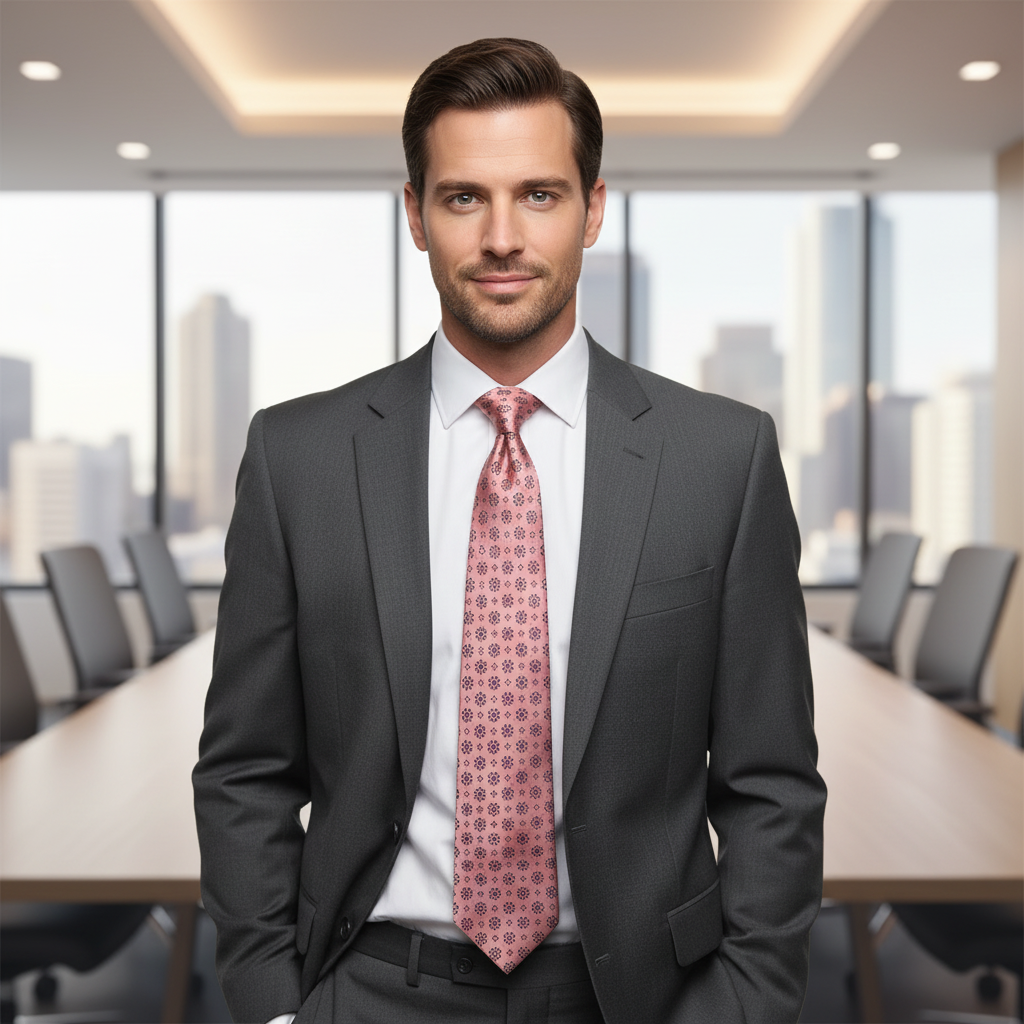 Blush Meridian Microfibre Necktie