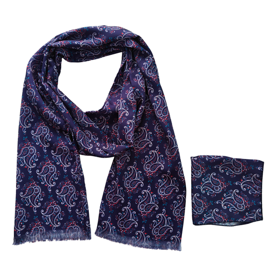Brigade Paisley Scarf & Pocket Square Matching Set