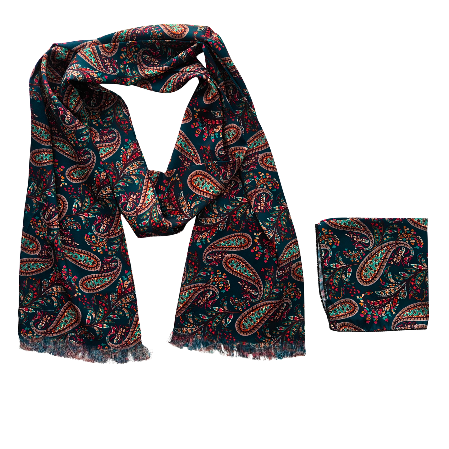 Cavalry Paisley Scarf & Pocket Square Matching Set