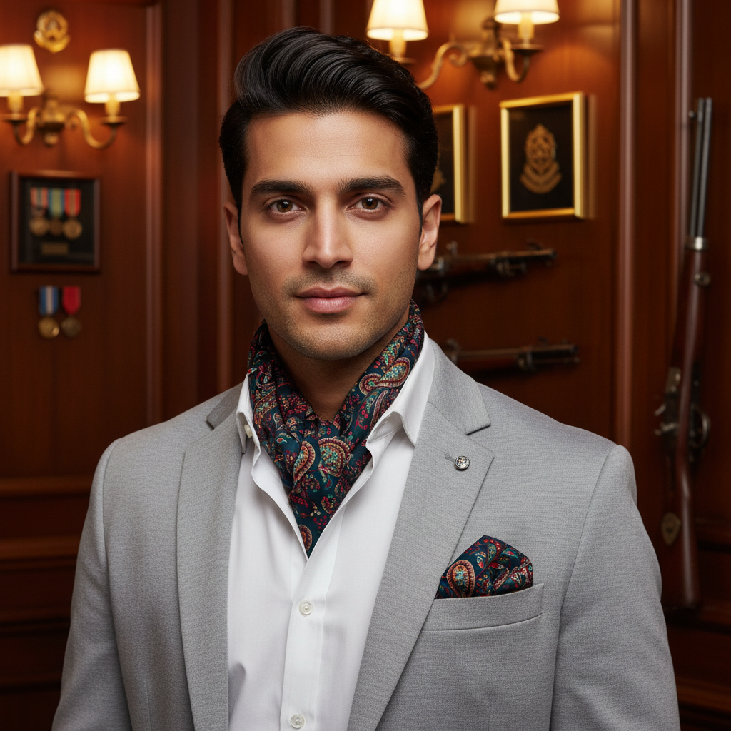 Cavalry Paisley Scarf & Pocket Square Matching Set