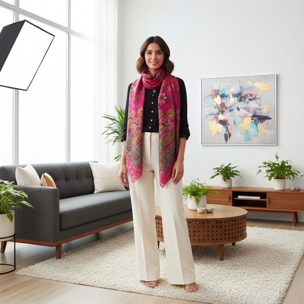 Celeste Charm Silk Square Scarf