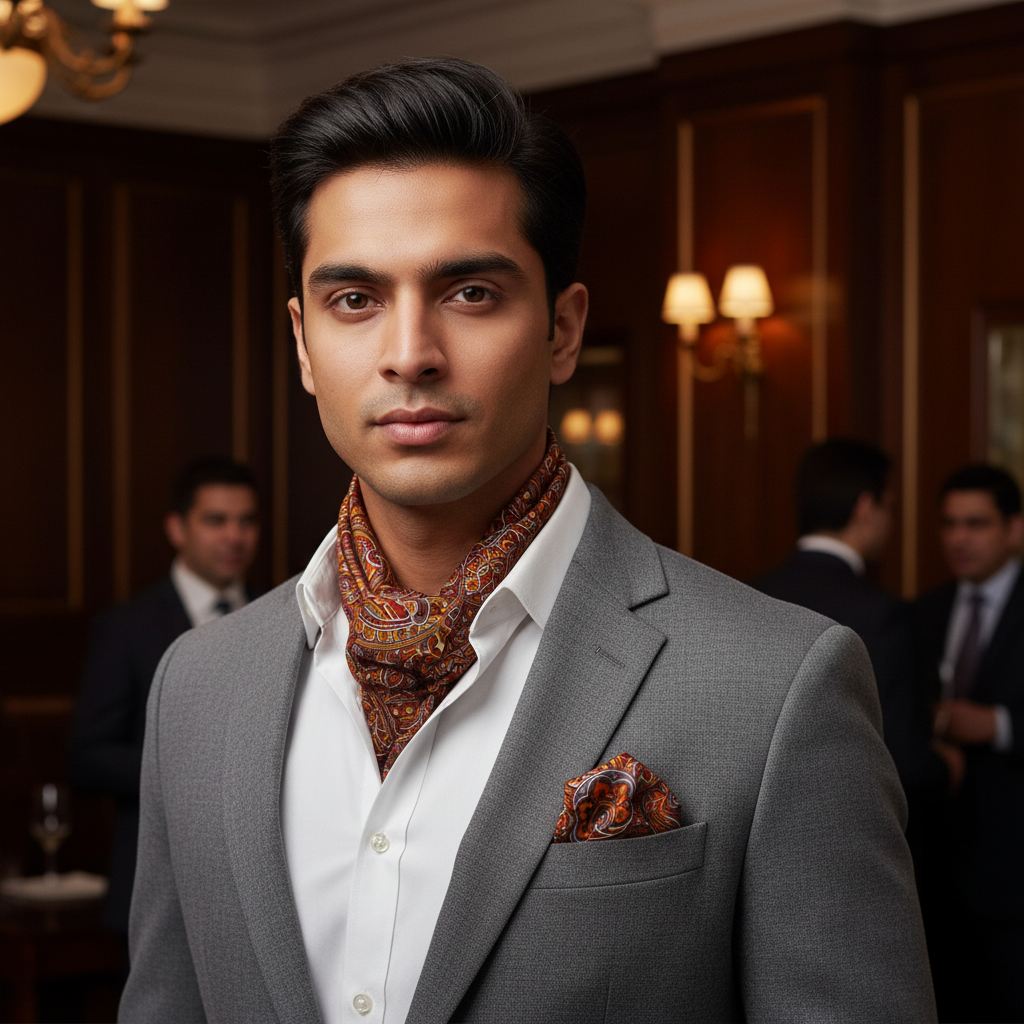 Classic Paisley Scarf & Pocket Square Matching Set