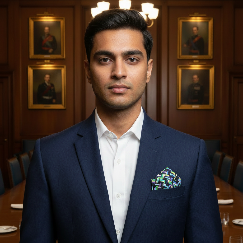 Green Multi Geometric Pocket Square