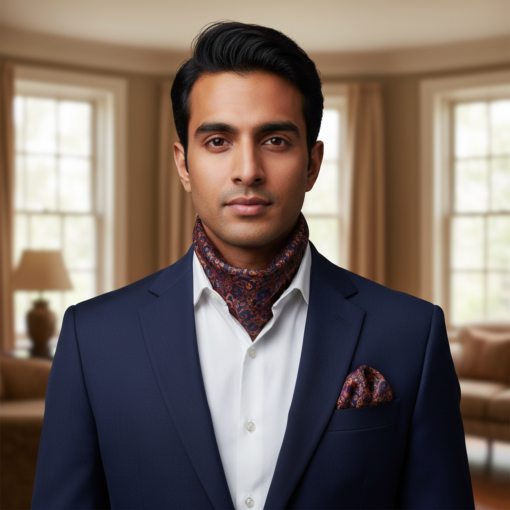 Heritage Paisley Scarf & Pocket Square Matching Set
