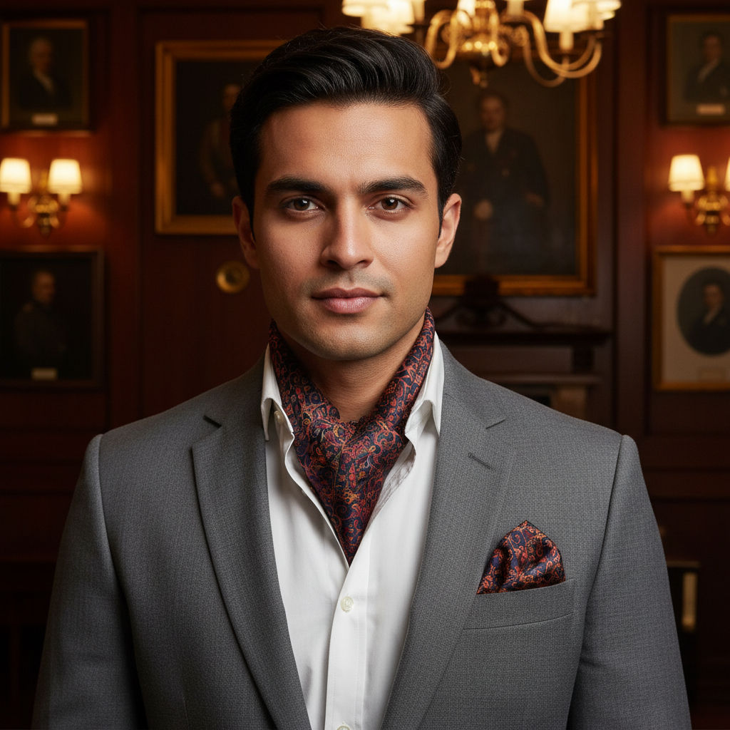 Heritage Paisley Scarf & Pocket Square Matching Set