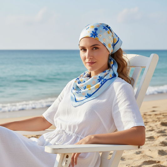 Blue Floral Neckwear & Bandana