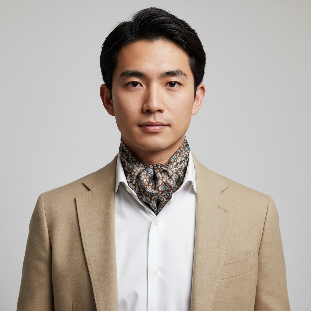 Bailey Silk Cravat Brown Paisley