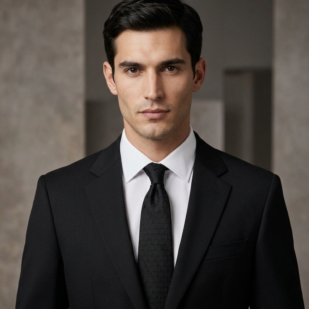 Subtle Black Microfibre Tie