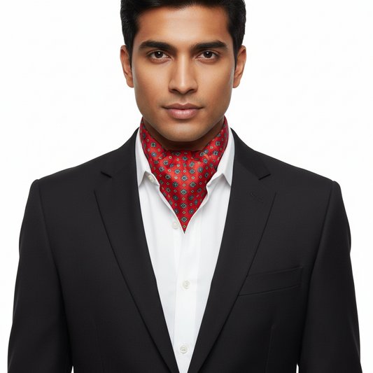 Zooni Silk Cravat Brick Red