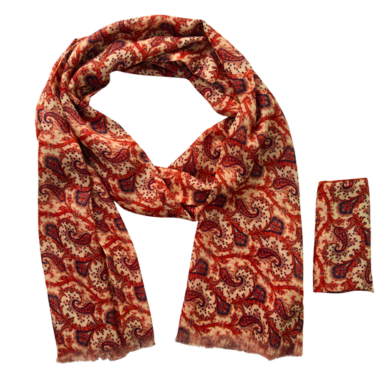 Imperial Paisley Scarf & Pocket Square Matching Set
