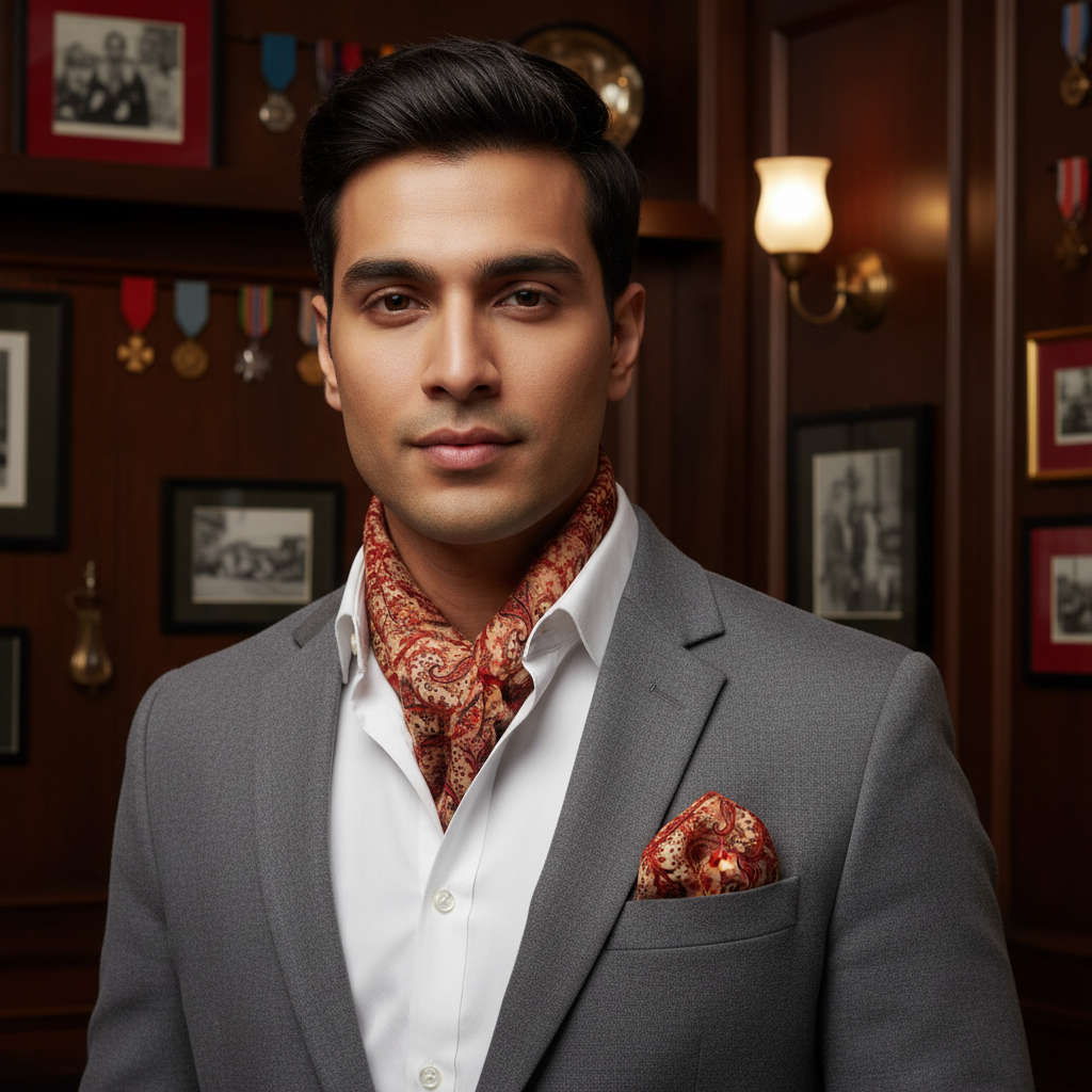 Imperial Paisley Scarf & Pocket Square Matching Set