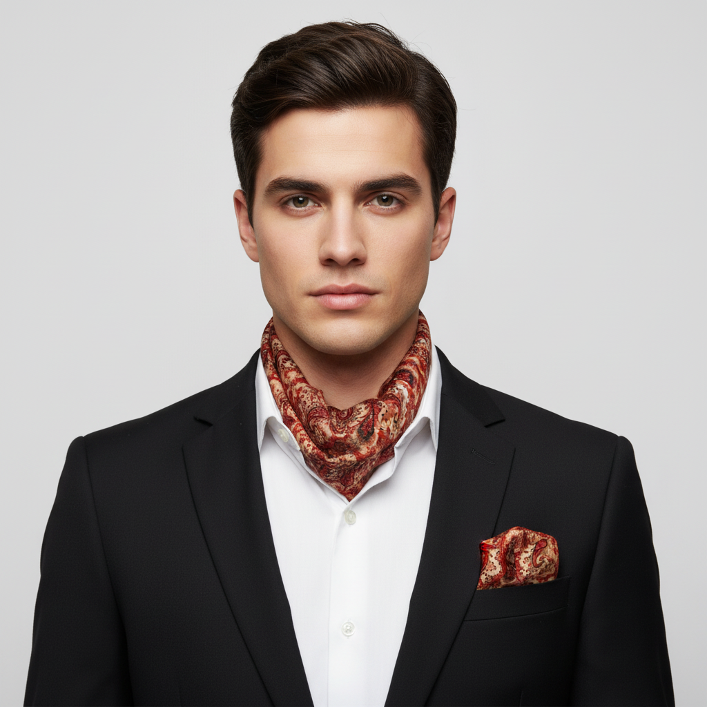 Imperial Paisley Scarf & Pocket Square Matching Set
