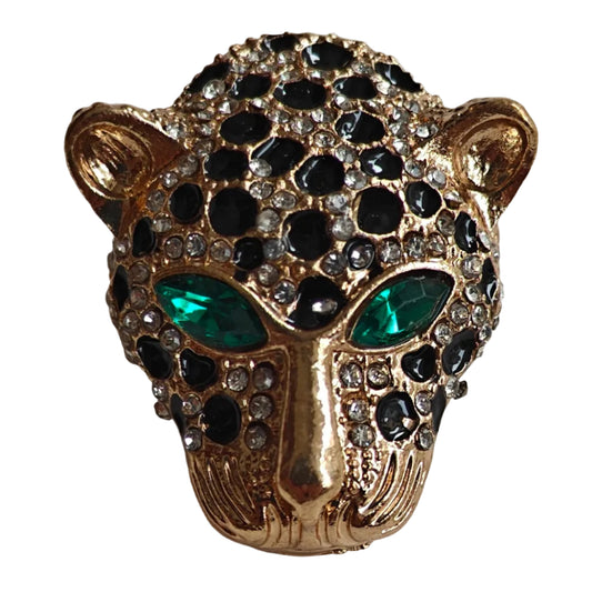 Emerald Panther Unisex Brooch & Lapel Pin