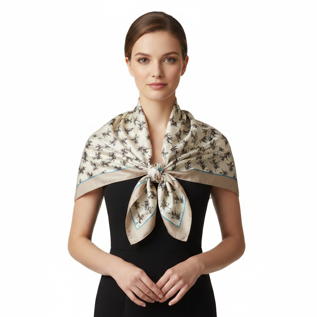 Polo Print Ladies Pure Silk Scarf