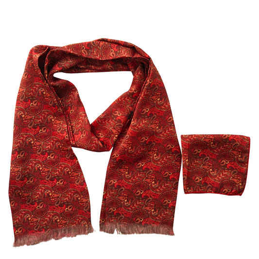 Majestic Paisley Scarf & Pocket Square Matching Set