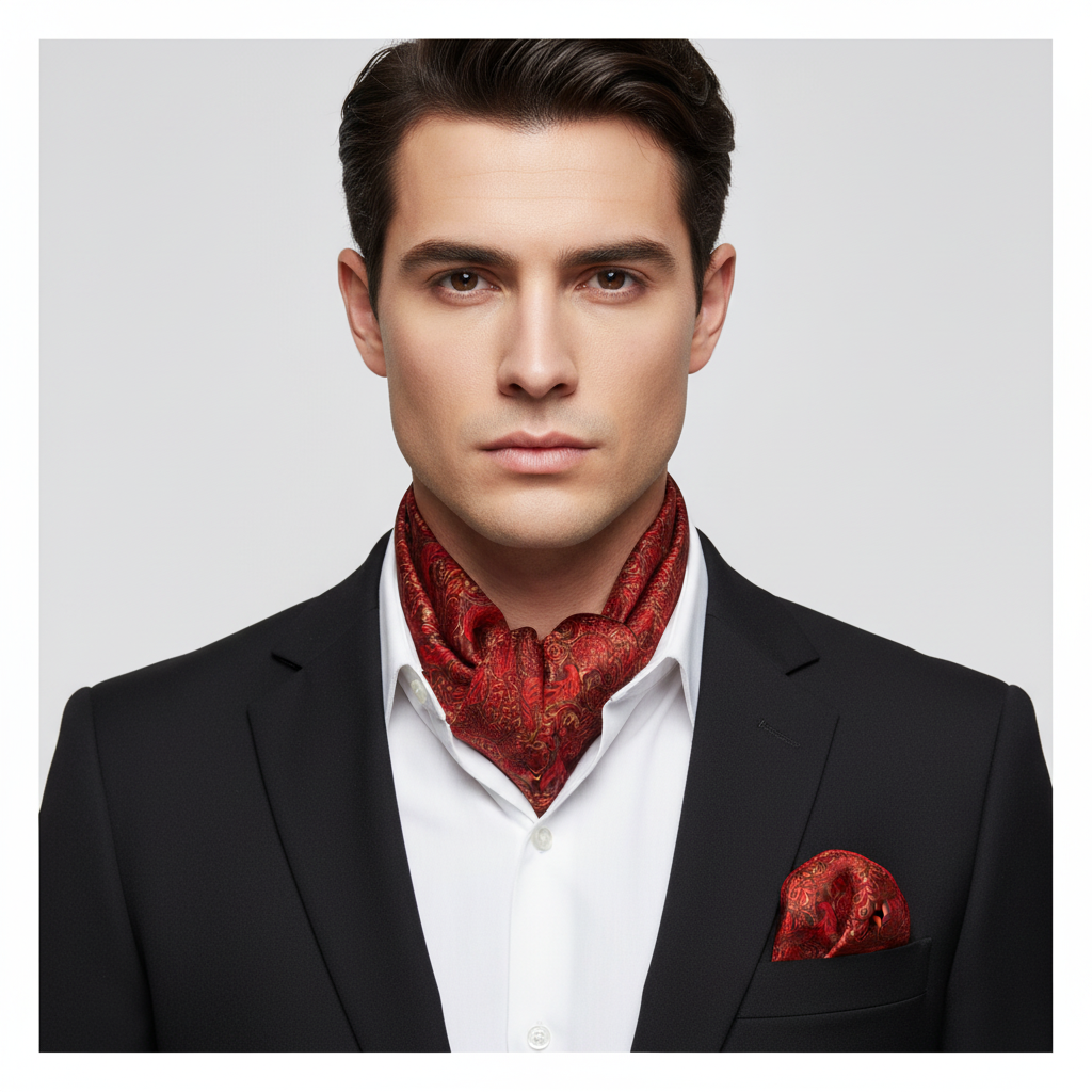 Majestic Paisley Scarf & Pocket Square Matching Set