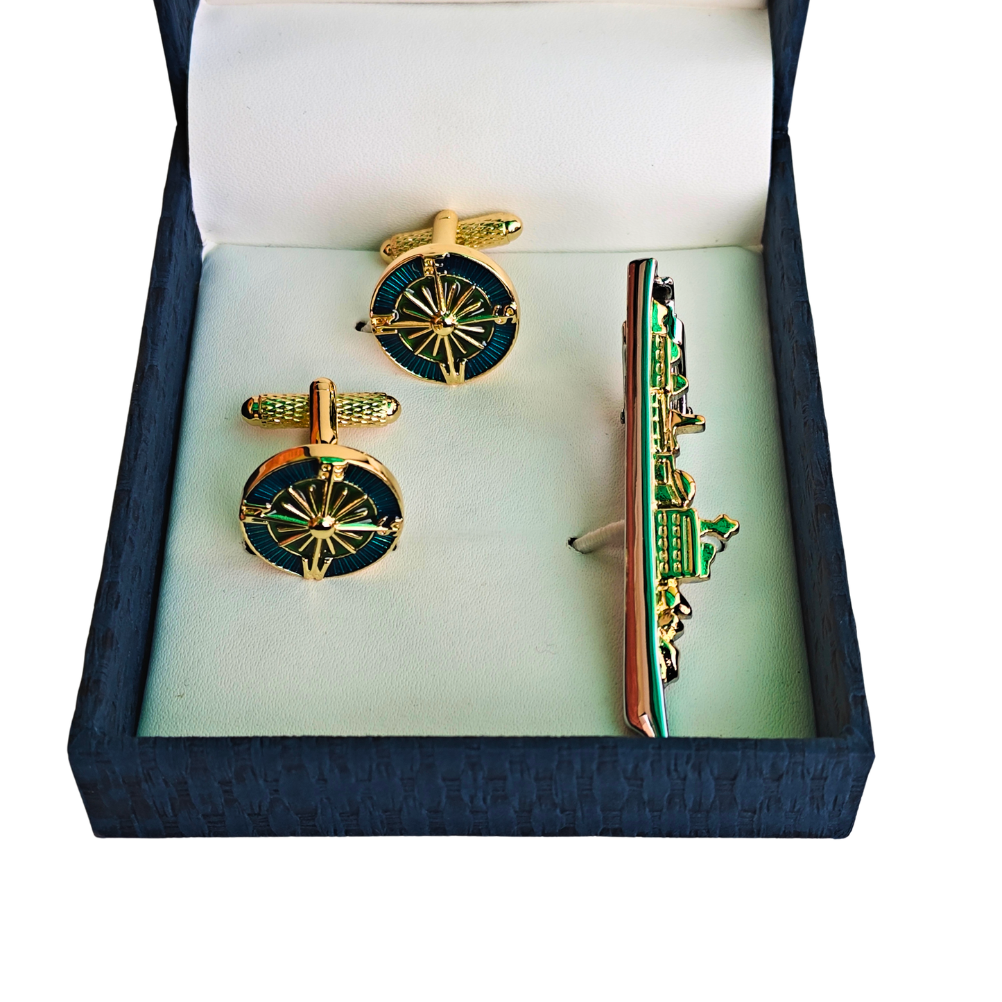 Nautical Cufflinks & Tie Clip Accessory Set