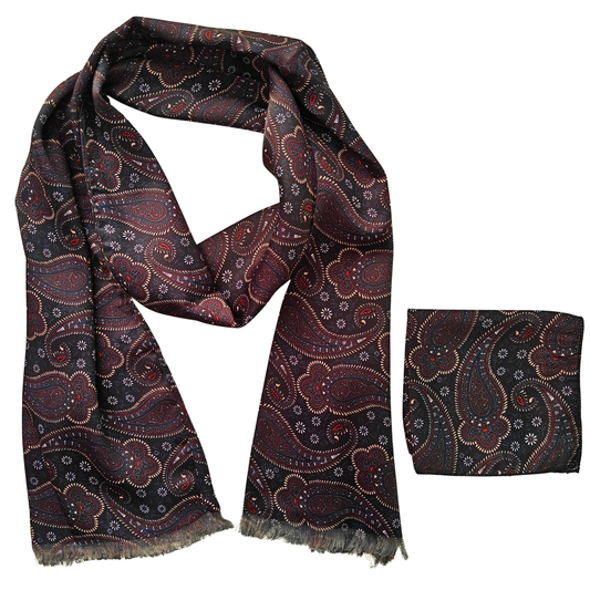 Noble Paisley Scarf & Pocket Square Matching Set