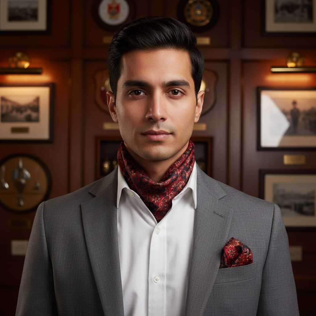 Noire Luxe Scarf & Pocket Square Matching Set