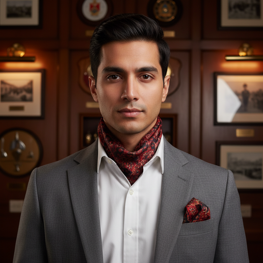 Noire Luxe Scarf & Pocket Square Matching Set