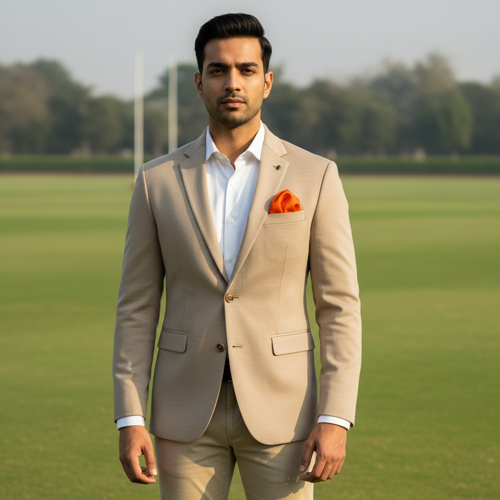 Orange Flame Pocket Square