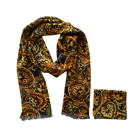 Paisley Enchante Scarf & Pocket Square Matching Set