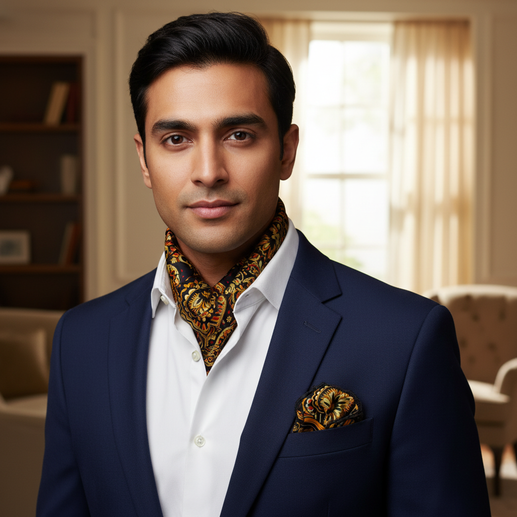 Paisley Enchante Scarf & Pocket Square Matching Set