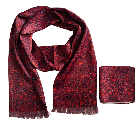 Paisley Royale Drape Scarf & Pocket Square Matching Set