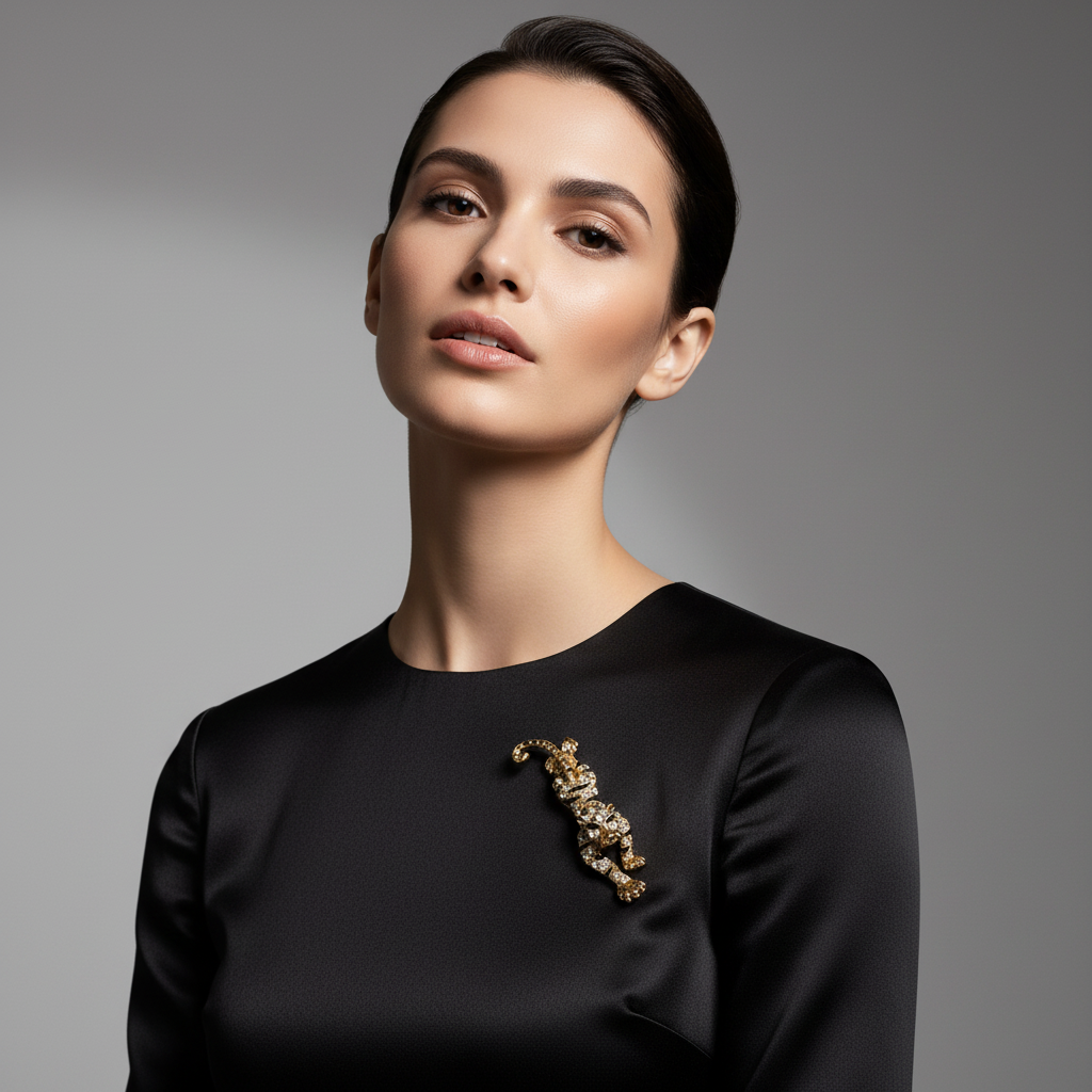 Crouching Tiger Ladies Brooch
