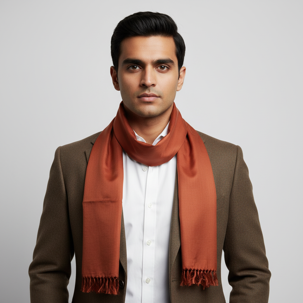 Brick Shot Solid Colour Silk Scarf