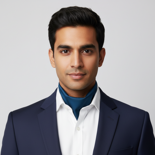 Peacock Blue Solid Colour Silk Scarf