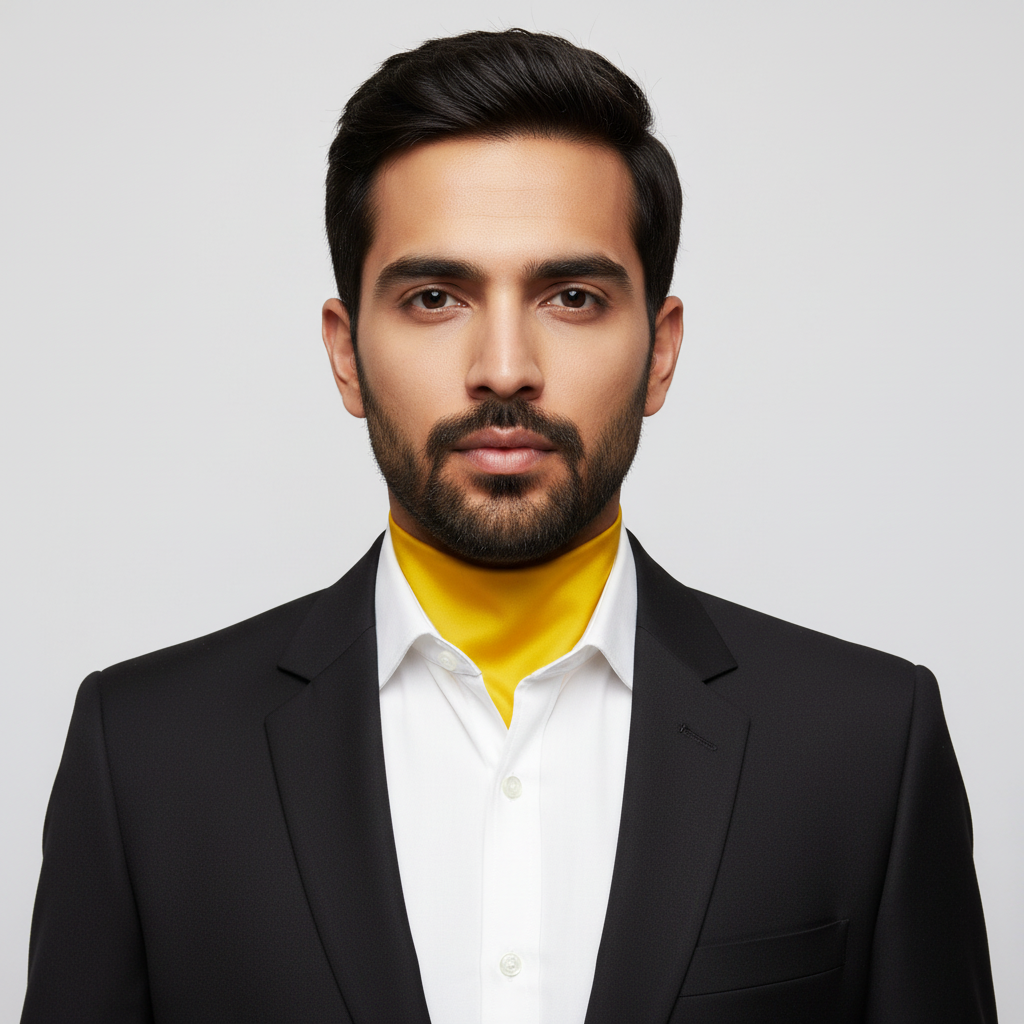 Yellow Solid Colour Silk Scarf