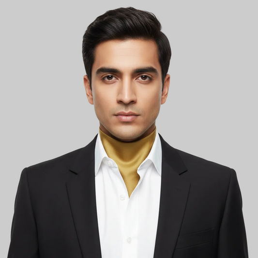 Golden Solid Colour Silk Scarf