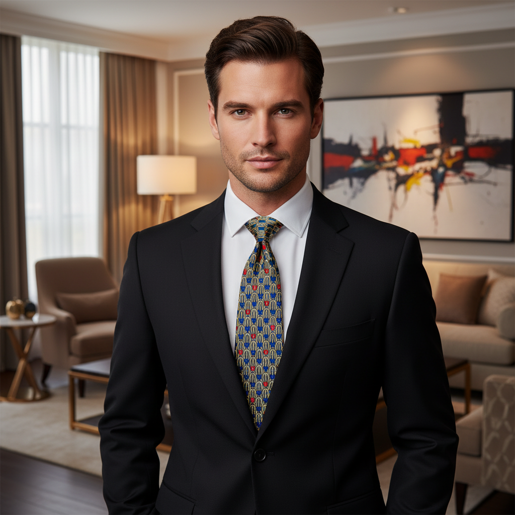 Poincare Italian Jacquard Necktie