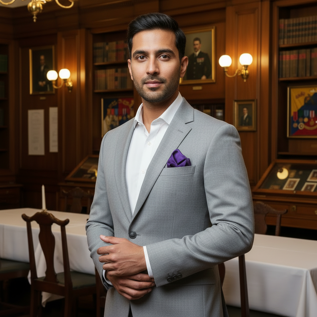 Purple Wisp Pocket Square