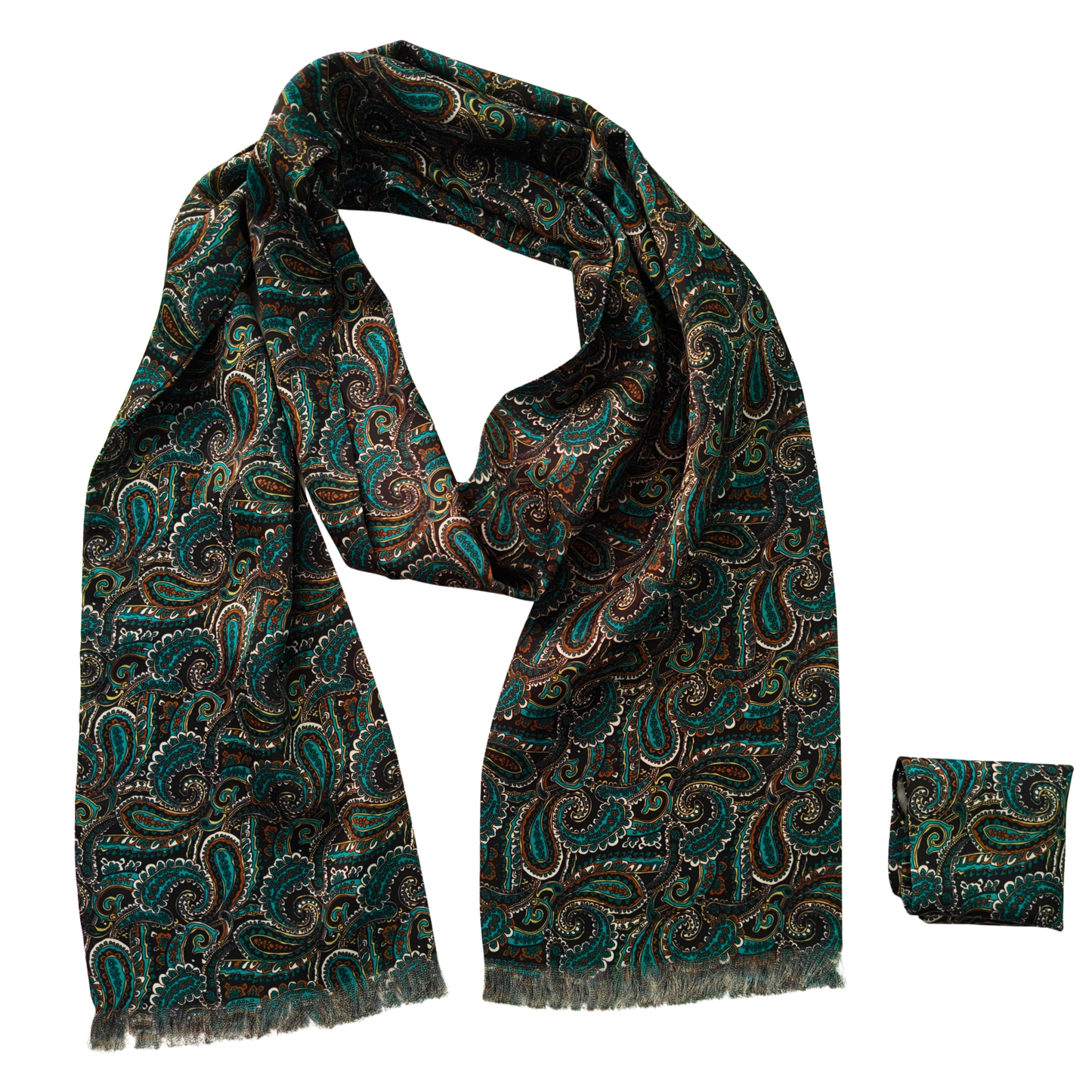 Regal Paisley Scarf & Pocket Square Matching Set