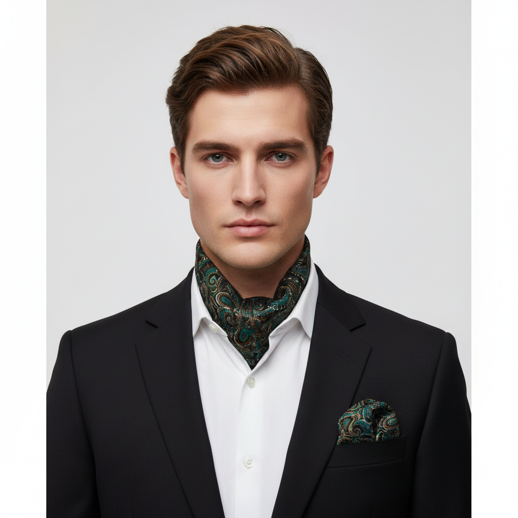 Regal Paisley Scarf & Pocket Square Matching Set
