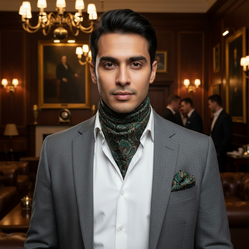 Regal Paisley Scarf & Pocket Square Matching Set